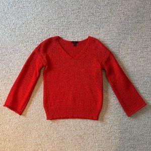 J. Crew Red Bell Sleeve Sweater